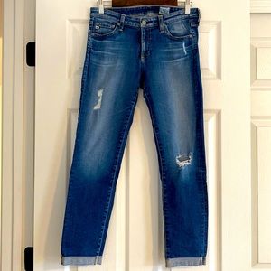 Adriano Goldschmied (AG) Distressed Cropped Jeans, Size 28